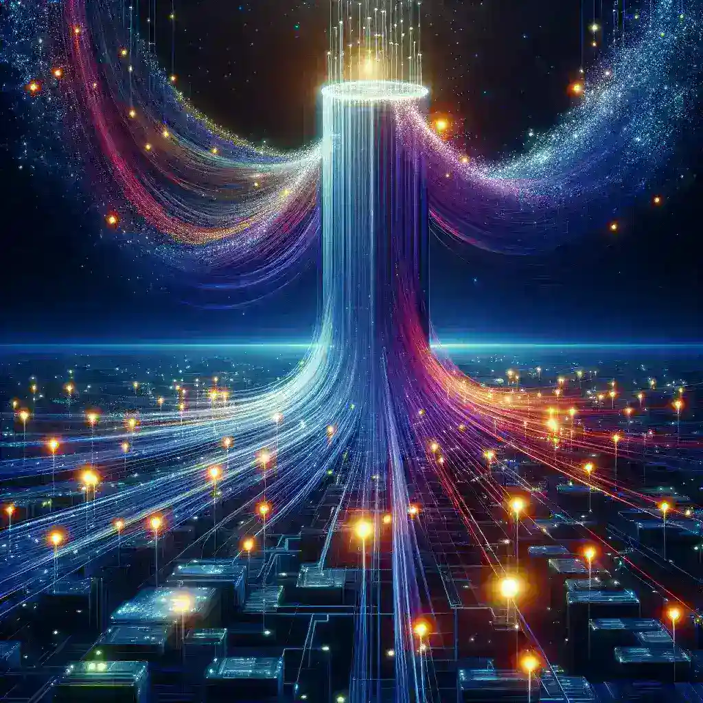 "Visualization of data transfer to edge computing, illustrating the trend of ten gigabytes of data shifting to edge technology by 2025."
