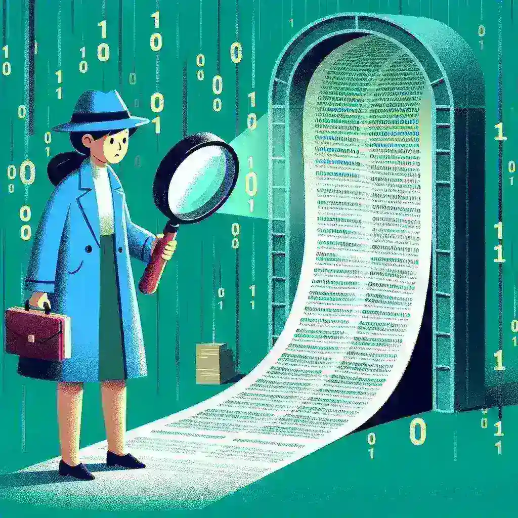 "Image illustrating best practices for ethical web scraping, featuring a data collector using web scraping tools while ensuring compliance with legal guidelines and respecting website terms of service."
